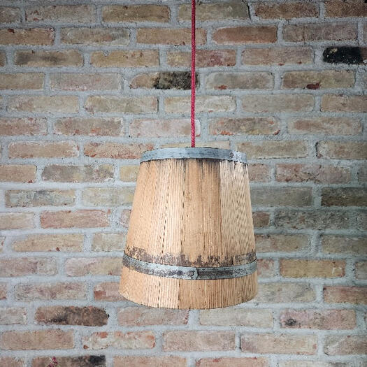 Up-cycled Wooden Barrel Light Up-cycled Wooden Barrel Light
