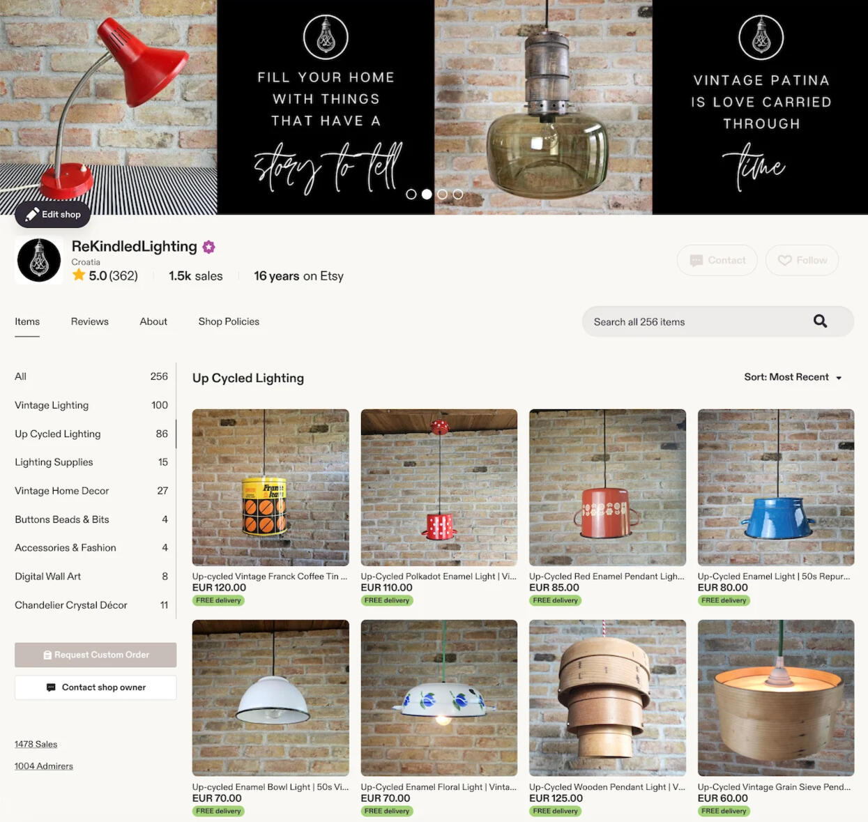 Rekindled Lighting Etsy Store Vintage & Up-cycled Lighting Store